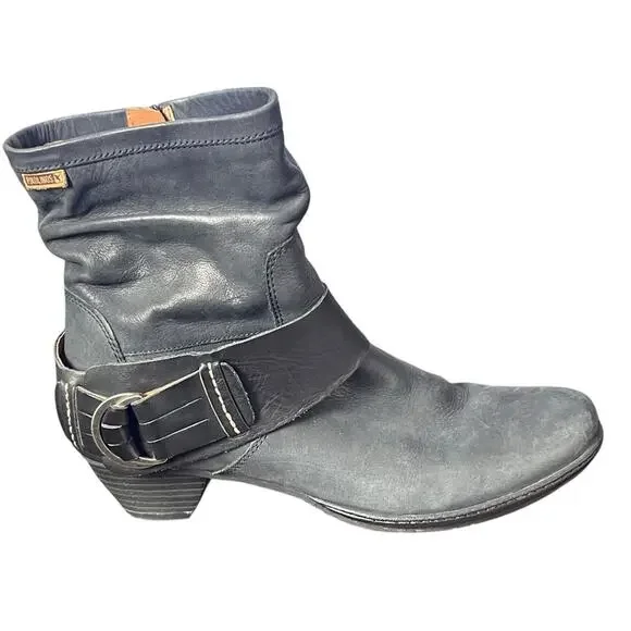 Pikolinos “Brujas” Leather Ankle Boots, Black, Side Zip, Streetwear, Weekend 8.5